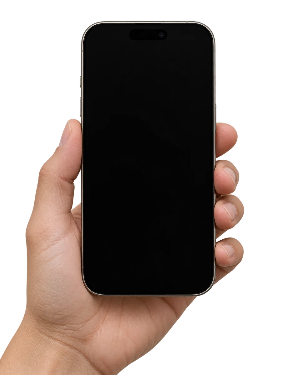 Un téléphone en main présentant Hakory
